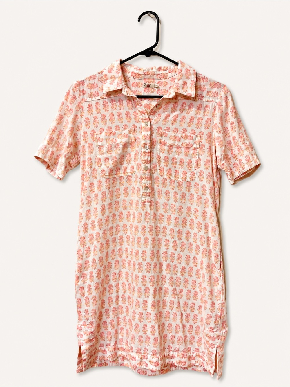 Faherty XS Floral Print Short Sleeve Shirt Dress / Tunic